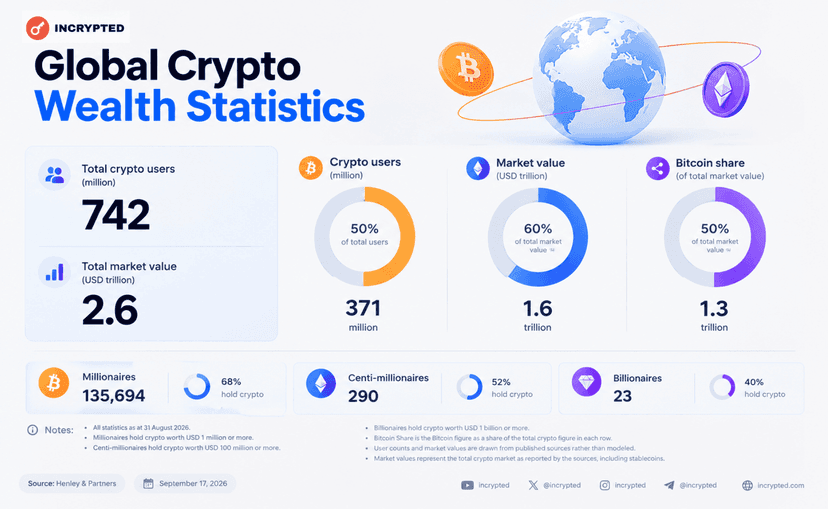 Количество криптомиллионеров растет — отчет Crypto Wealth Report 2026