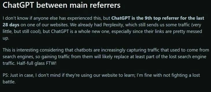 Пост о ChatGPT