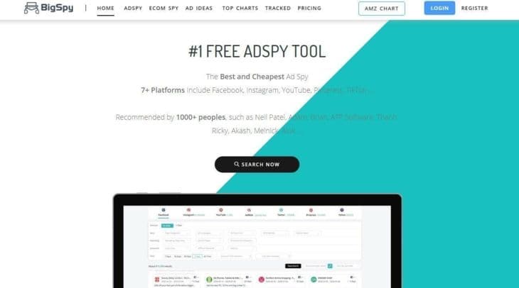Главная страница BigSpy