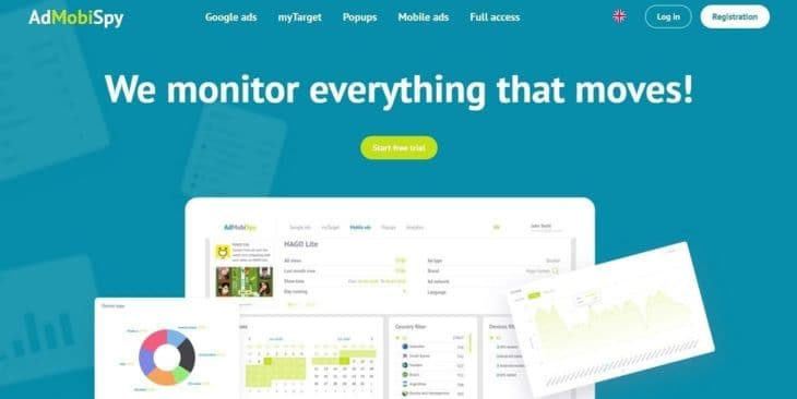 Главная страница AdMobiSpy